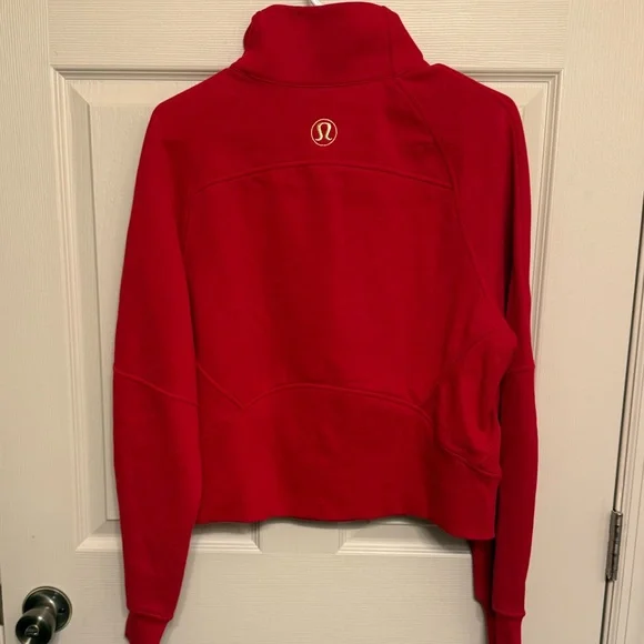 Lululemon Lunar New Year Scuba Oversized Funnel Neck Half Zip Dark Red XS/S - Picture 5 of 7